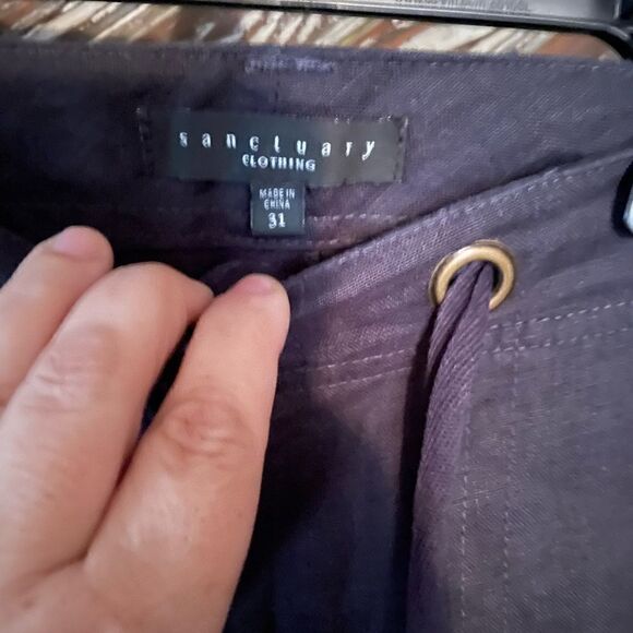 Sanctuary linen crop pants Navy color way - Picture 4 of 9